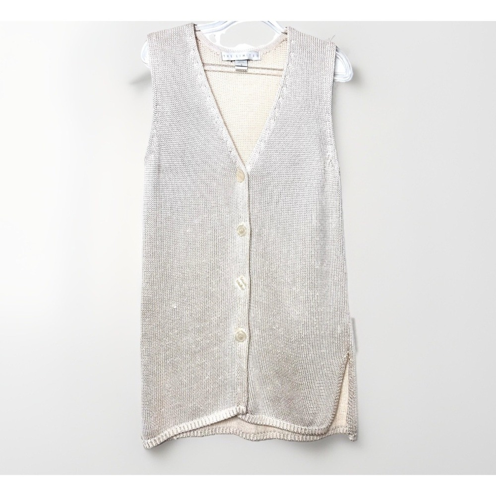 Vintage The Limited Sweater‎ Vest Womens Small Crème White Cottage Preppy 90s